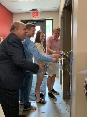 Ribbon cutting at the grand opening of the Food Pantry